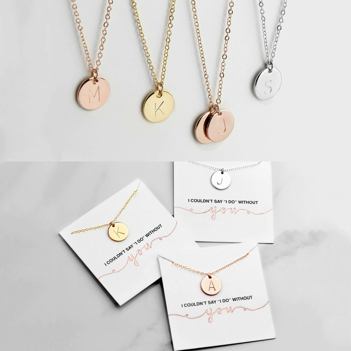Bridesmaid Gifts Personalized Square Necklace Monogram Necklace Engrav –  UrWeddingGifts