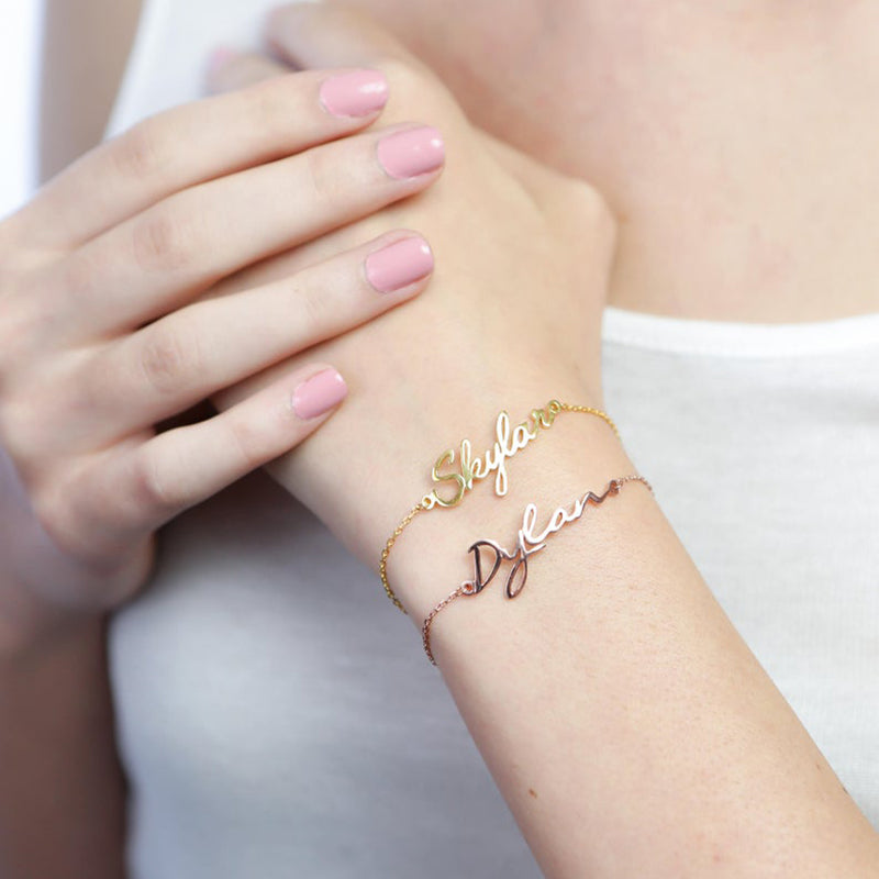 Personalized Gold Bar bracelet, Custom Name Bracelet, Engraved Bracelet,  Initial Nameplate Bracelet, Monogram Bracelet, Bridesmaids Gift