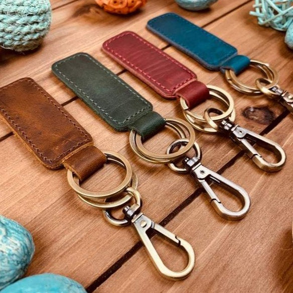 Leather Keychain - Brown
