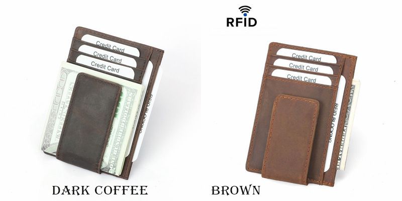 Leather Credit Card and Cash Holder Personalized Money Clip 